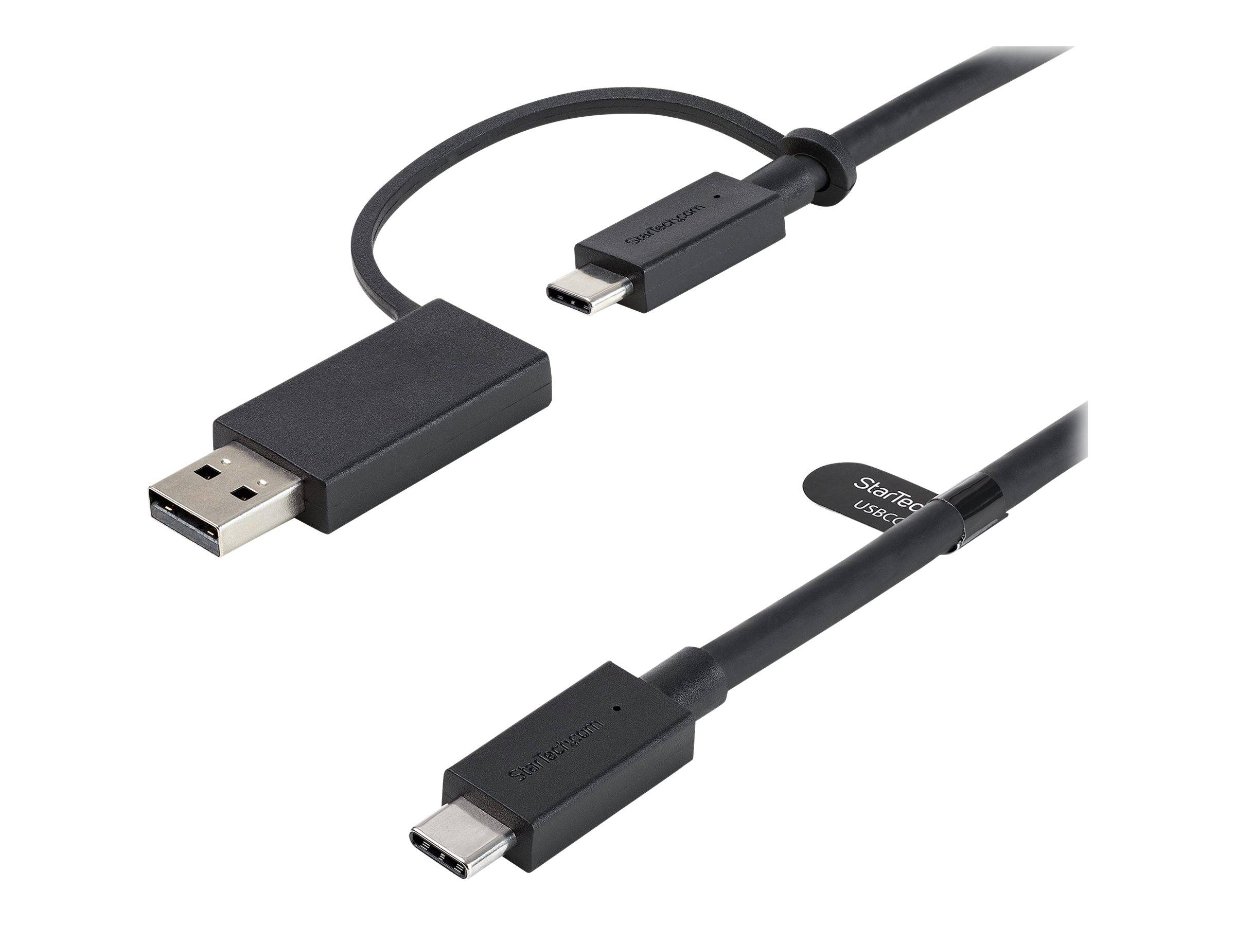 StarTech.com 1m USB-C Kabel mit USB-A Adapter Dongle - Hybrid 2-in-1 USB-C Kabel mit USB-A - USB-C auf USB-C (10Gbit/s -
