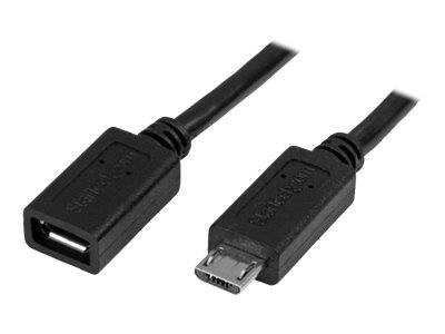 StarTech.com 0,5m Micro USB Verlängerungskabel - Stecker/Buchse - Micro USB Stecker zu Micro USB Buchse Kabel - USB-Verl