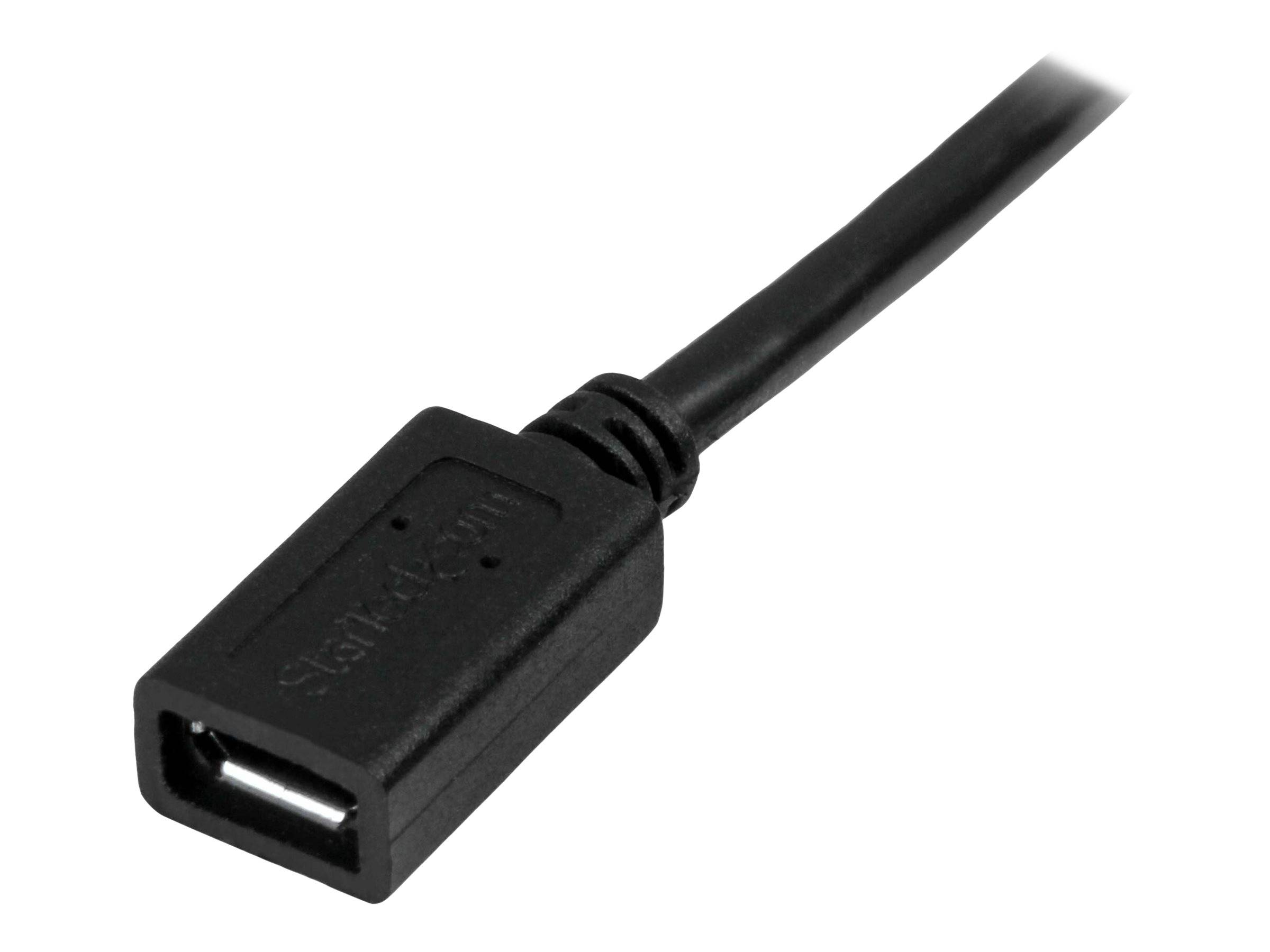 StarTech.com 0,5m Micro USB Verlängerungskabel - Stecker/Buchse - Micro USB Stecker zu Micro USB Buchse Kabel - USB-Verl