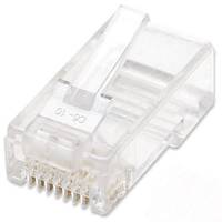 Intellinet RJ45 Modular Plugs, Cat6, UTP, 2-prong, for stranded wire, 15 µ gold plated contacts, 100 pack - Netzwerkansc
