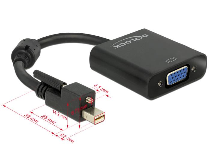 DeLOCK Adapter mini Displayport 1.2 male with screw > VGA female