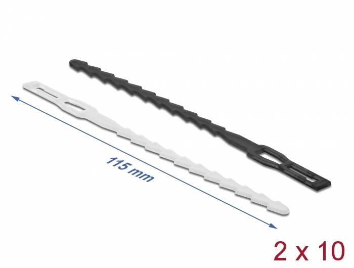 Delock - Kabelbinder-Kit - Kabelbinder blitzförmig mit Befestigungsöse