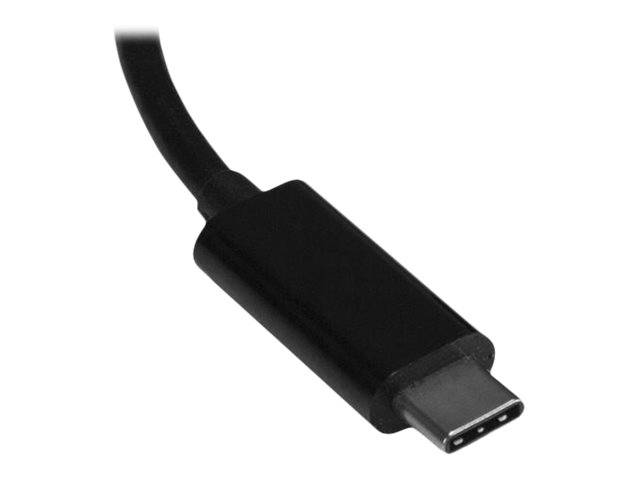Nahaufnahme eines USB-C-Ladekabelsteckers mit schwarzem geformtem Stecker und Kabel auf weißem Hintergrund.