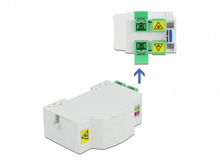 DeLOCK Optical Fiber Connection Box for DIN Rail 4 x SC Simplex