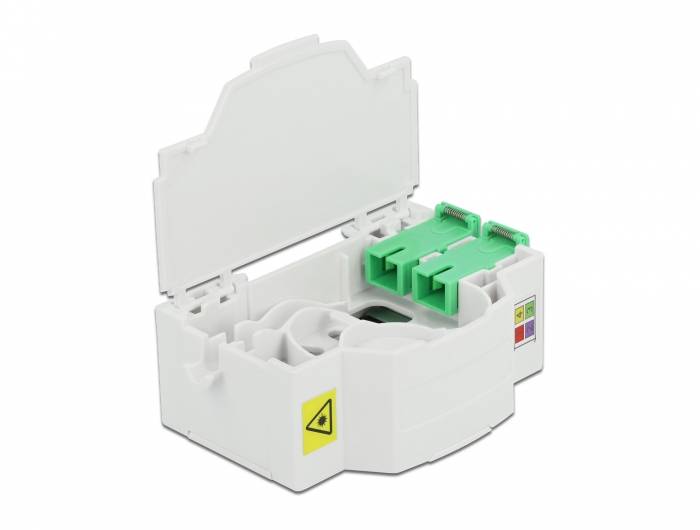 DeLOCK Optical Fiber Connection Box for DIN Rail 4 x SC Simplex