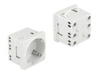 Delock Easy 45 - Steckdose - 2P+E - Typ F - mit Verschluss - 1 Steckdose - 16 A - Wechselstrom 250 V - weiß, RAL 9003 (Packung mit 10)