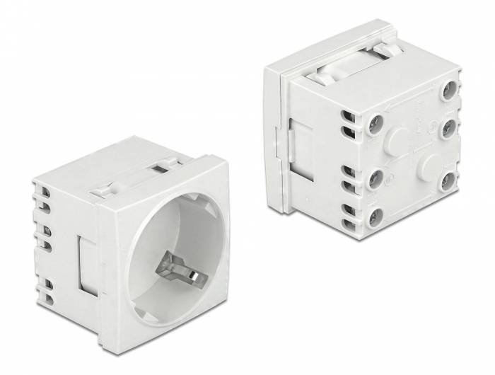 Delock Easy 45 - Steckdose - 2P+E - Typ F - mit Verschluss - 1 Steckdose - 16 A - Wechselstrom 250 V - weiß, RAL 9003 (Packung mit 10)