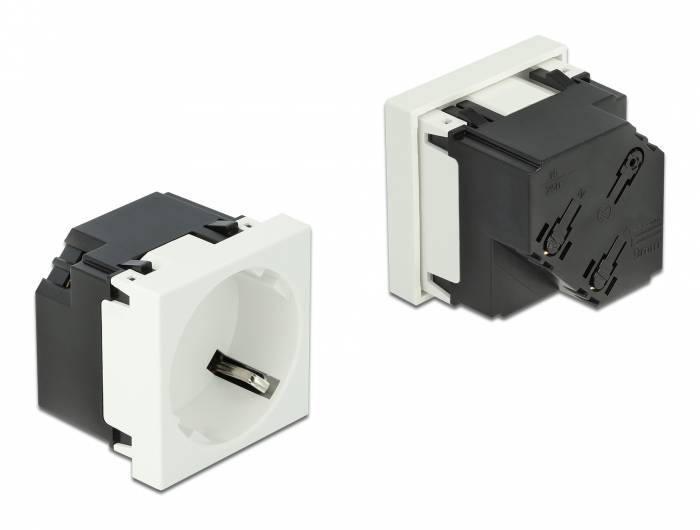 Delock Easy 45 - Steckdose - 2P+E - Typ F - mit Verschluss - 1 Steckdose - 16 A - Wechselstrom 250 V - weiß, RAL 9003 (Packung mit 10)