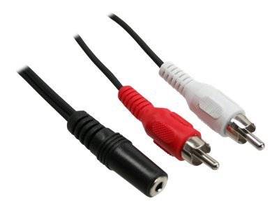 INLINE - Cinch/Klinke Kabel - 2x Cinch Stecker an 3,5mm Klinke Buchse - 0,2m