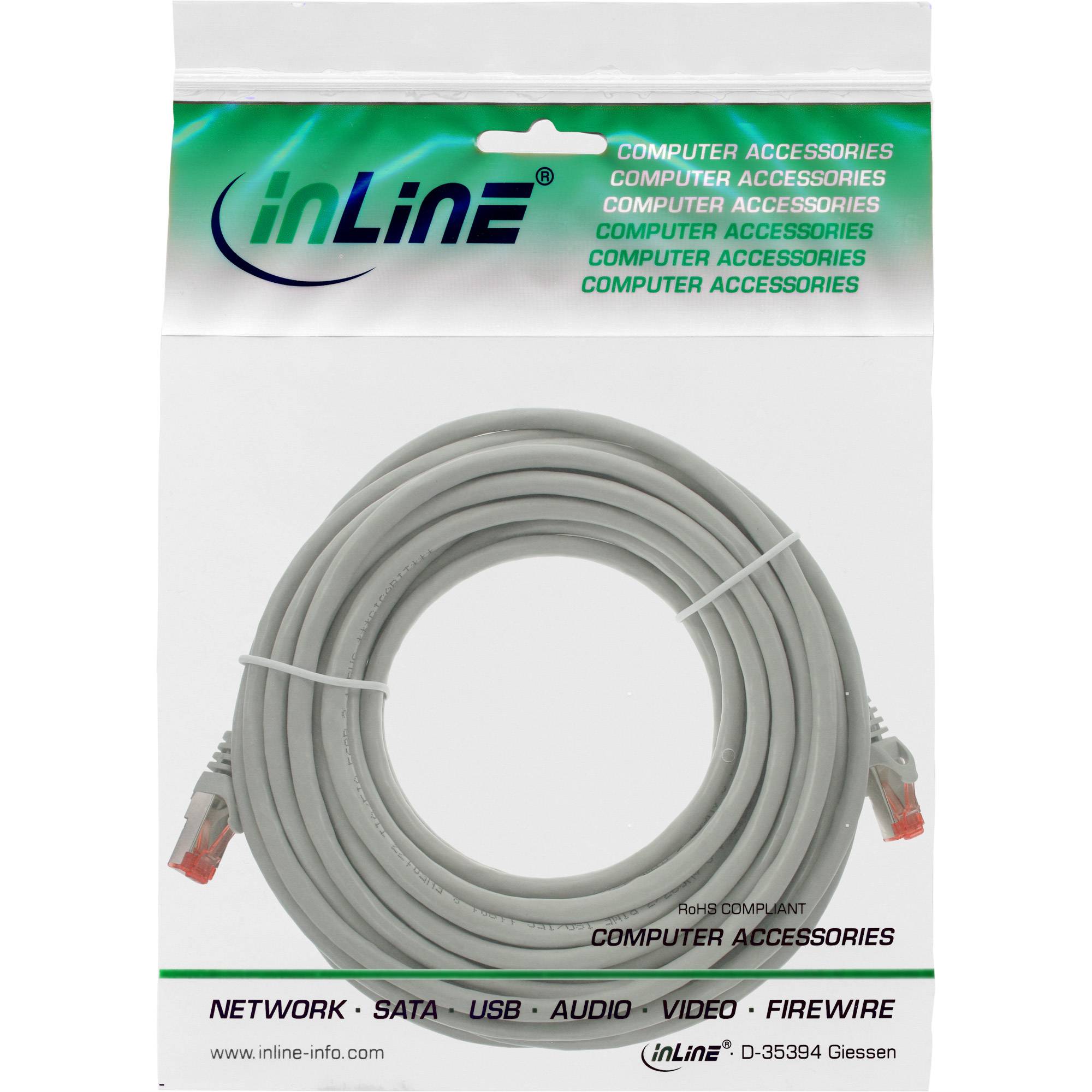 INLINE - Patchkabel - S/FTP (PiMf) - Cat.6 - 250MHz - PVC - Kupfer - grau - 10m