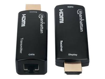 Manhattan 1080p@60Hz Compact HDMI over Ethernet Extender Kit, Extends Distances of Signal up to 60m with a Single Cat6 E