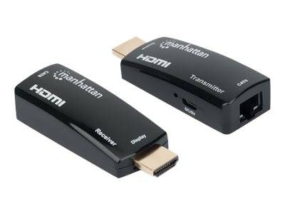 Manhattan 1080p@60Hz Compact HDMI over Ethernet Extender Kit, Extends Distances of Signal up to 60m with a Single Cat6 E