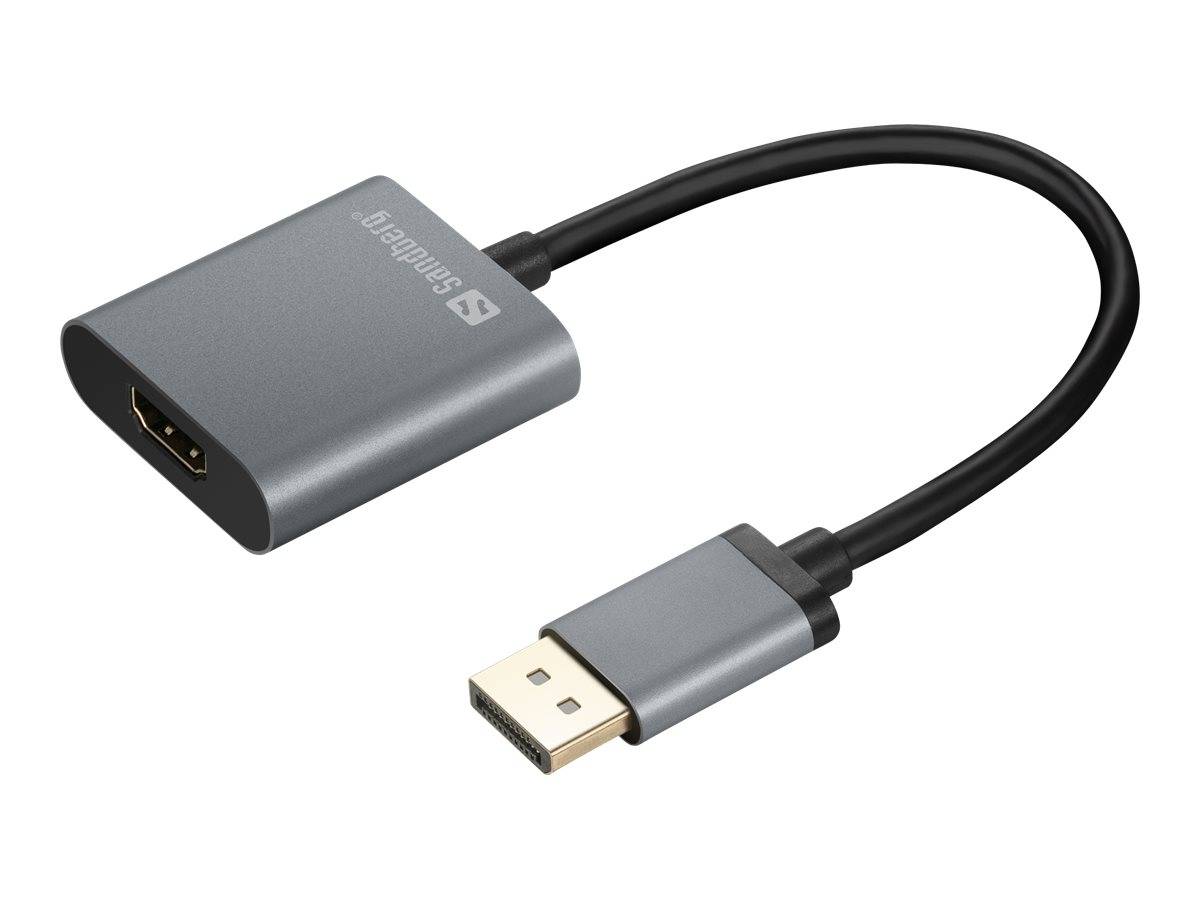 HDMI-zu-USB-Adapterkabel mit grauen Steckern auf weißem Hintergrund.