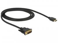 Schwarzes HDMI-Kabel mit Vollformat-Stecker an einem Ende und kleinerem Mini-HDMI-Stecker am anderen Ende, gezeigt auf weißem Hintergrund.