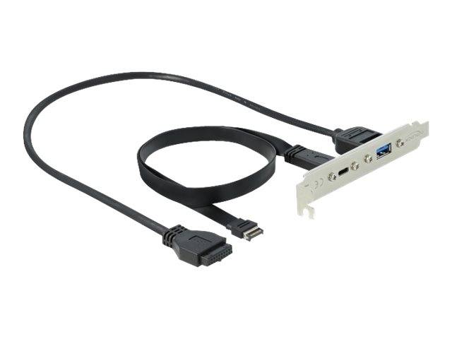 Interner USB-3.0-Erweiterungsbracket für die PC-Frontblende mit Kabel, zeigt zwei USB-3.0-Anschlüsse und Audio-Buchsen auf einer Metallblende.