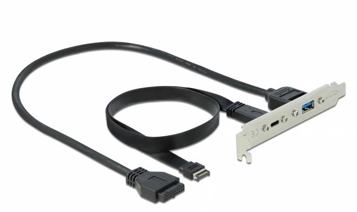 Internes USB 3.0-Expansionskabel mit einer eingeklammerten USB-Buchse, zeigt Anschlüsse zum Verbinden eines Geräts mit einem Computer.