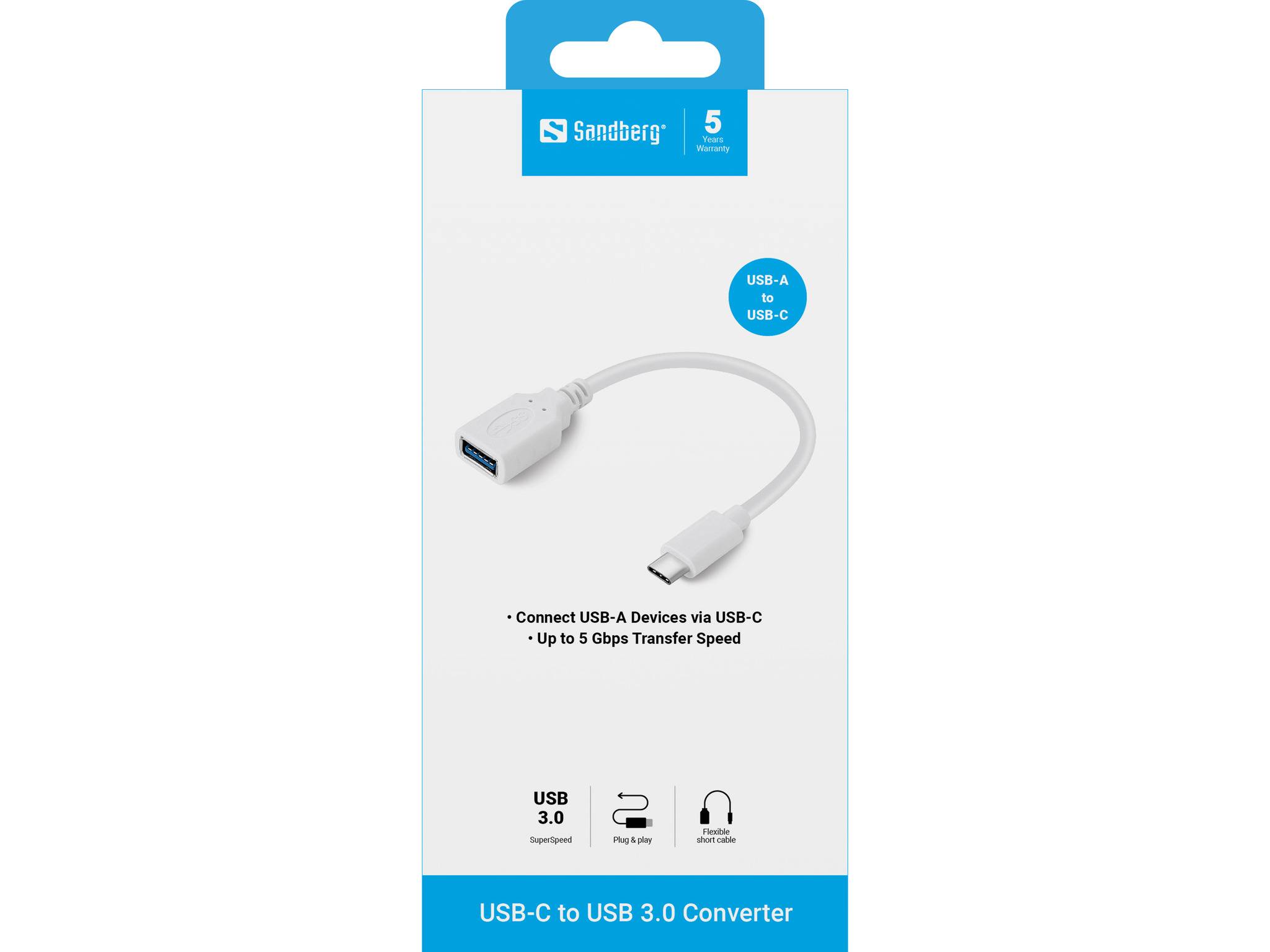 Sandberg - USB-Adapter - USB Typ A (W) zu 24 pin USB-C (M)