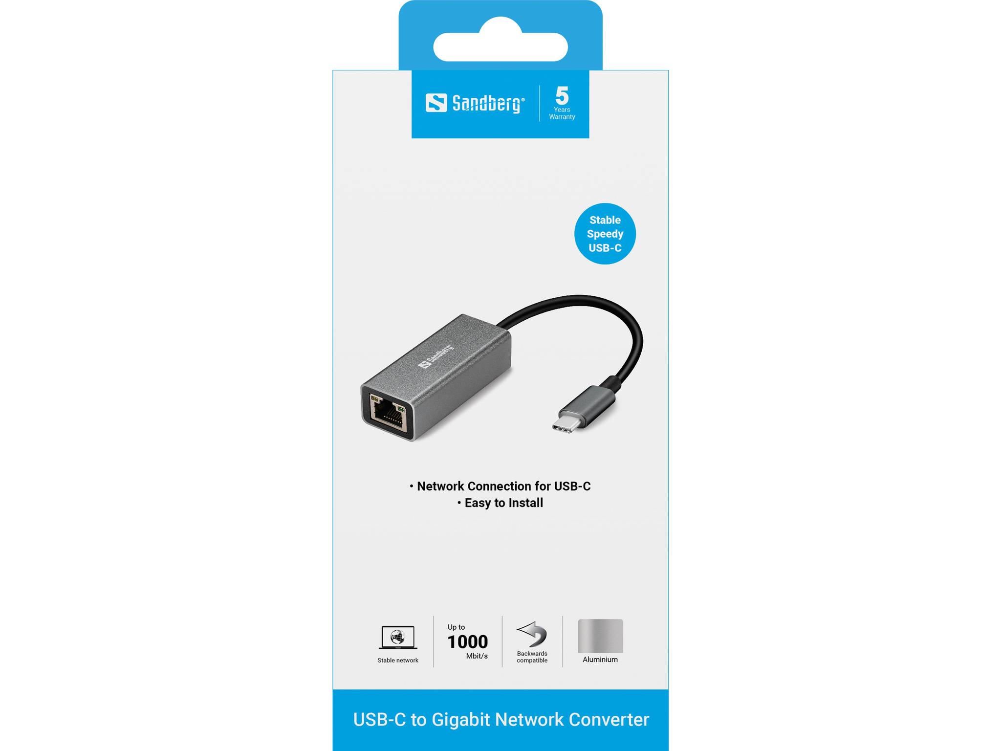 Sandberg USB-C to Network Converter - Netzwerkadapter