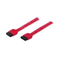 Manhattan SATA Data Cable, 7-Pin, 50cm, Male to Male, 6 Gbps, Red, Lifetime Warranty, Polybag - SATA-Kabel - SATA (M)