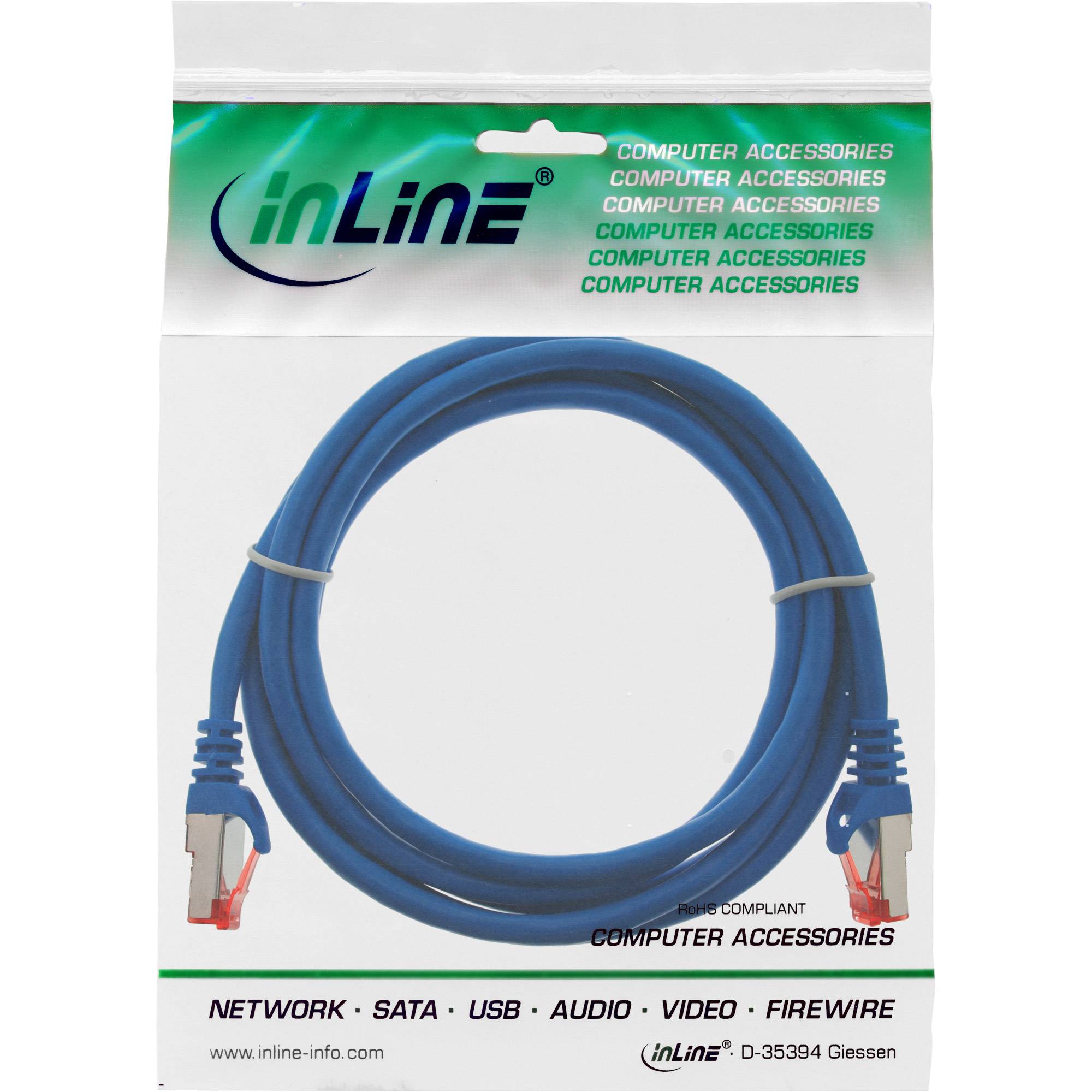 INLINE - Patchkabel - S/FTP (PiMf) - Cat.6 - 250MHz - PVC - Kupfer - blau - 1,5m