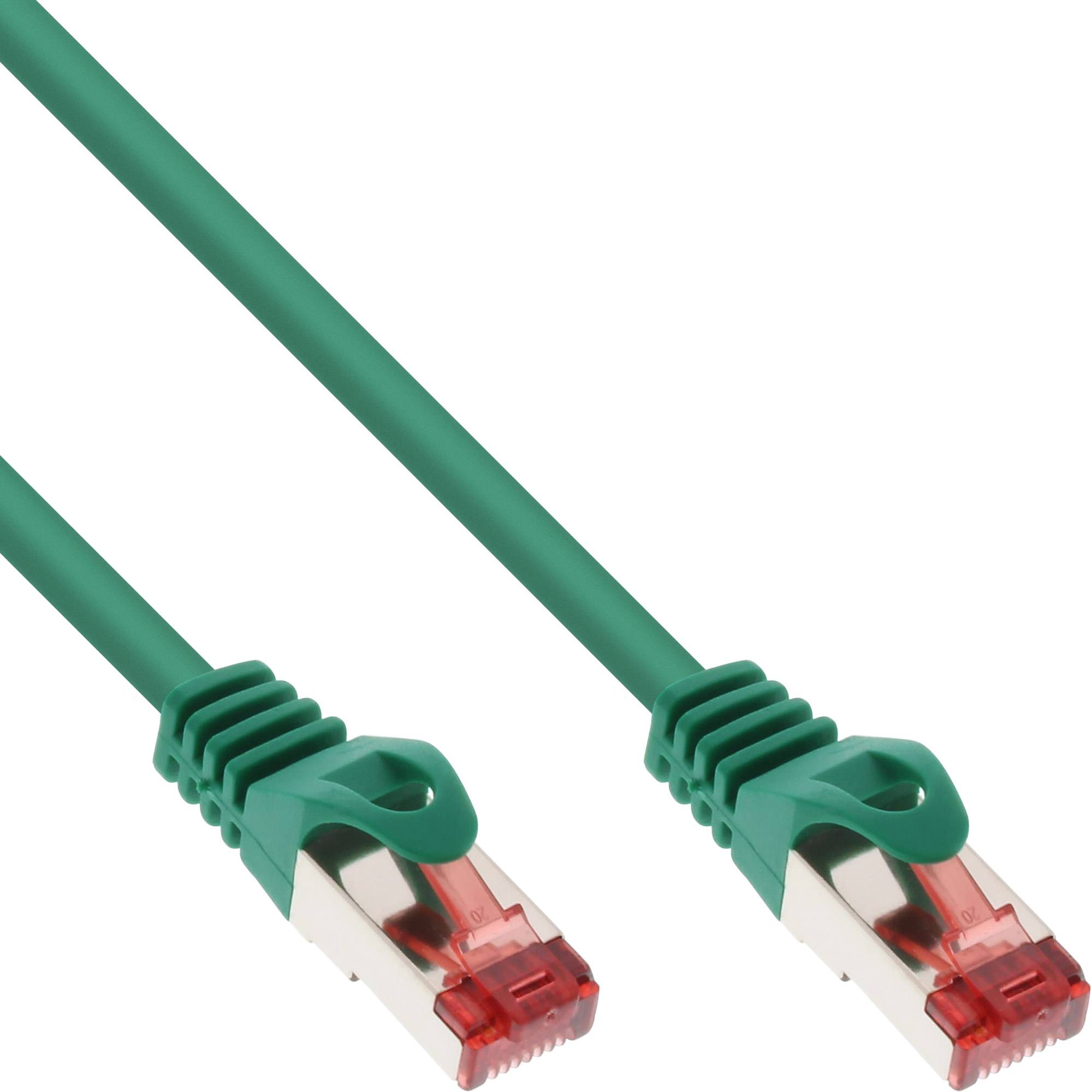 INLINE - Patchkabel - S/FTP (PiMf) - Cat.6 - halogenfrei - Kupfer - grün - 0,25m