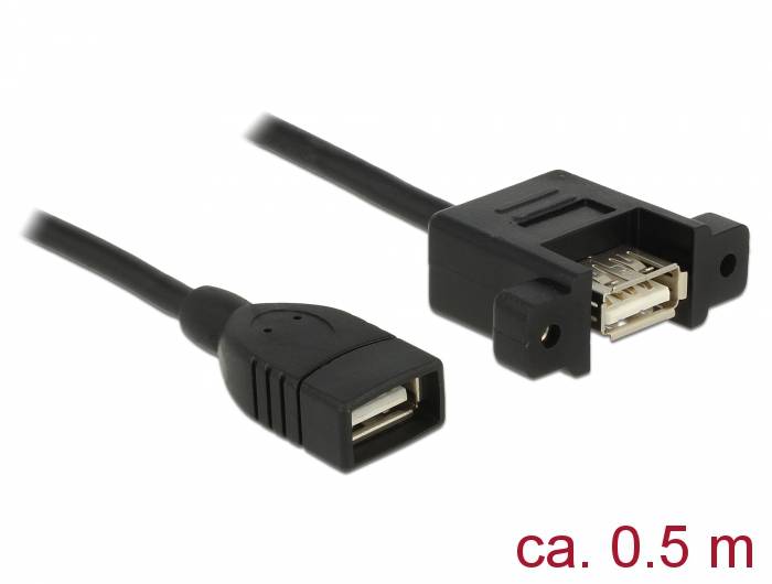 DeLOCK - USB-Kabel - USB (W) bis USB (W) Paneel montierbar