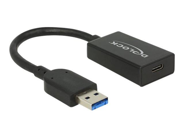 USB 3.0 auf USB-C Adapterkabel mit schwarzem Polock-Markenkonnektorgehäuse und kurzem gebogenem Kabel
