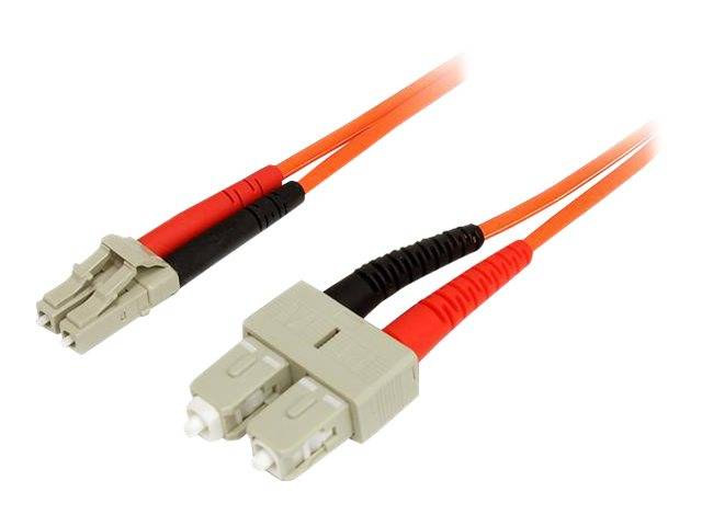 StarTech.com 1m Fiber Optic Cable - Multimode Duplex 50/125 - LSZH - LC/SC - OM2 - LC to SC Fiber Patch Cable (50FIBLCSC