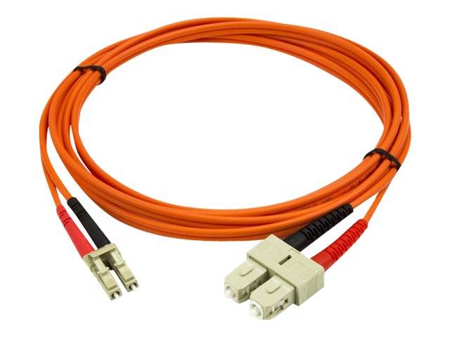 StarTech.com 2m Fiber Optic Cable - Multimode Duplex 50/125 - LSZH - LC/SC - OM2 - LC to SC Fiber Patch Cable - Netzwerk