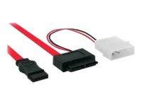 INLINE - Slimline SATA Kabel - Slimline SATA ST 13pol. (7+6) zu SATA + Strom - 0,4m