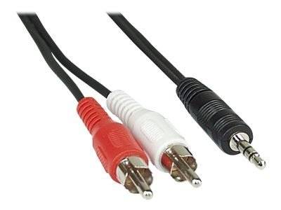 INLINE - Cinch/Klinke Kabel - 2x Cinch Stecker an 3,5mm Klinke Stecker - 1,5m