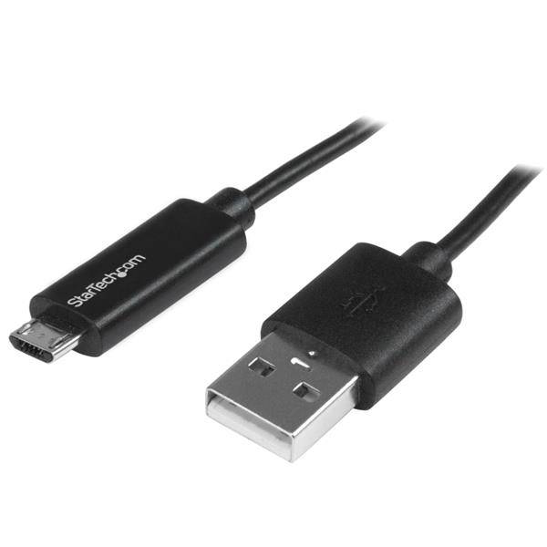 StarTech.com 1m Micro USB Kabel mit LED Ladeanzeige - St/St - USB auf Micro USB Kabel - USB-Kabel - Micro-USB Typ B (M)
