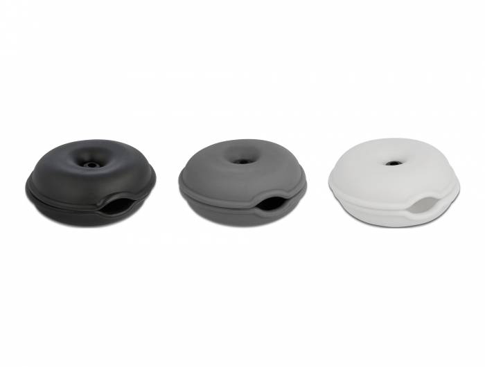 DeLOCK - Spule für Headset für Kabel, Kopfhörer - Grau, Schwarz, weiß (Packung mit 3)