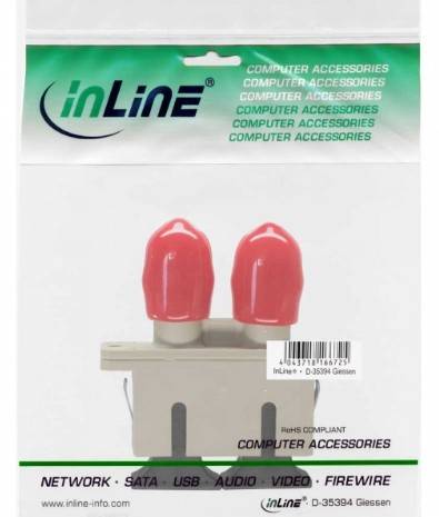 INLINE - LWL Kupplung - Duplex ST/SC - multimode - beige - Keramik-Hülse - zum Einbau