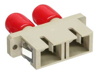 INLINE - LWL Kupplung - Duplex ST/SC - multimode - beige - Keramik-Hülse - zum Einbau