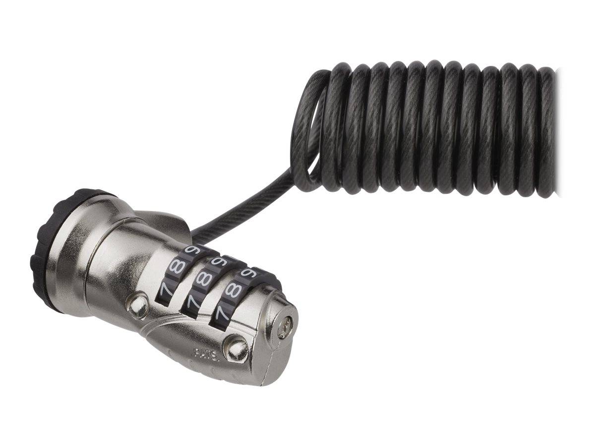 StarTech.com Laptop-Kabelschloss (mit 1,8 m Spiralkabel, mobiles 3-stelliges Laptop-Schloss)