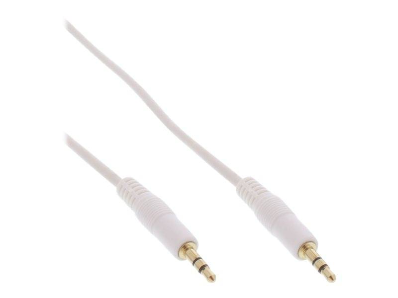 INLINE - Klinke Kabel - 3,5mm Stecker / Stecker - Stereo - weiß / gold - 2,5m