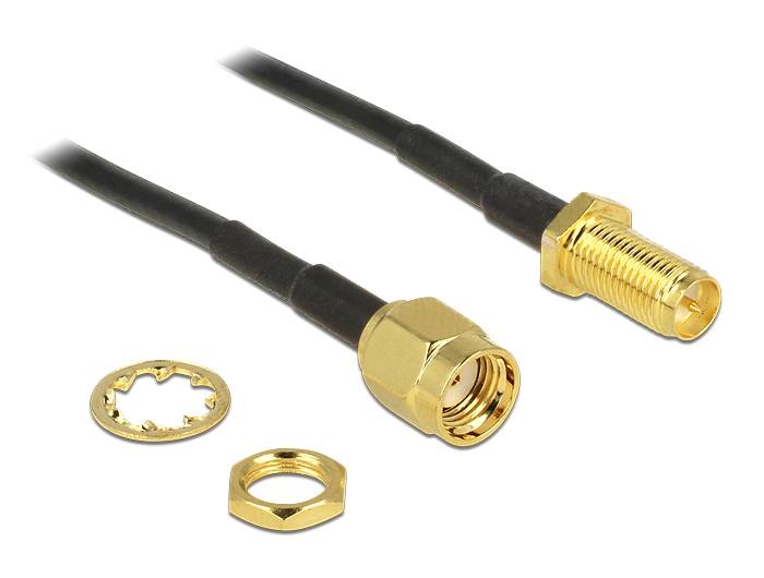 Delock - Antennenkabel - RP-SMA (W) zu RP-SMA (M)