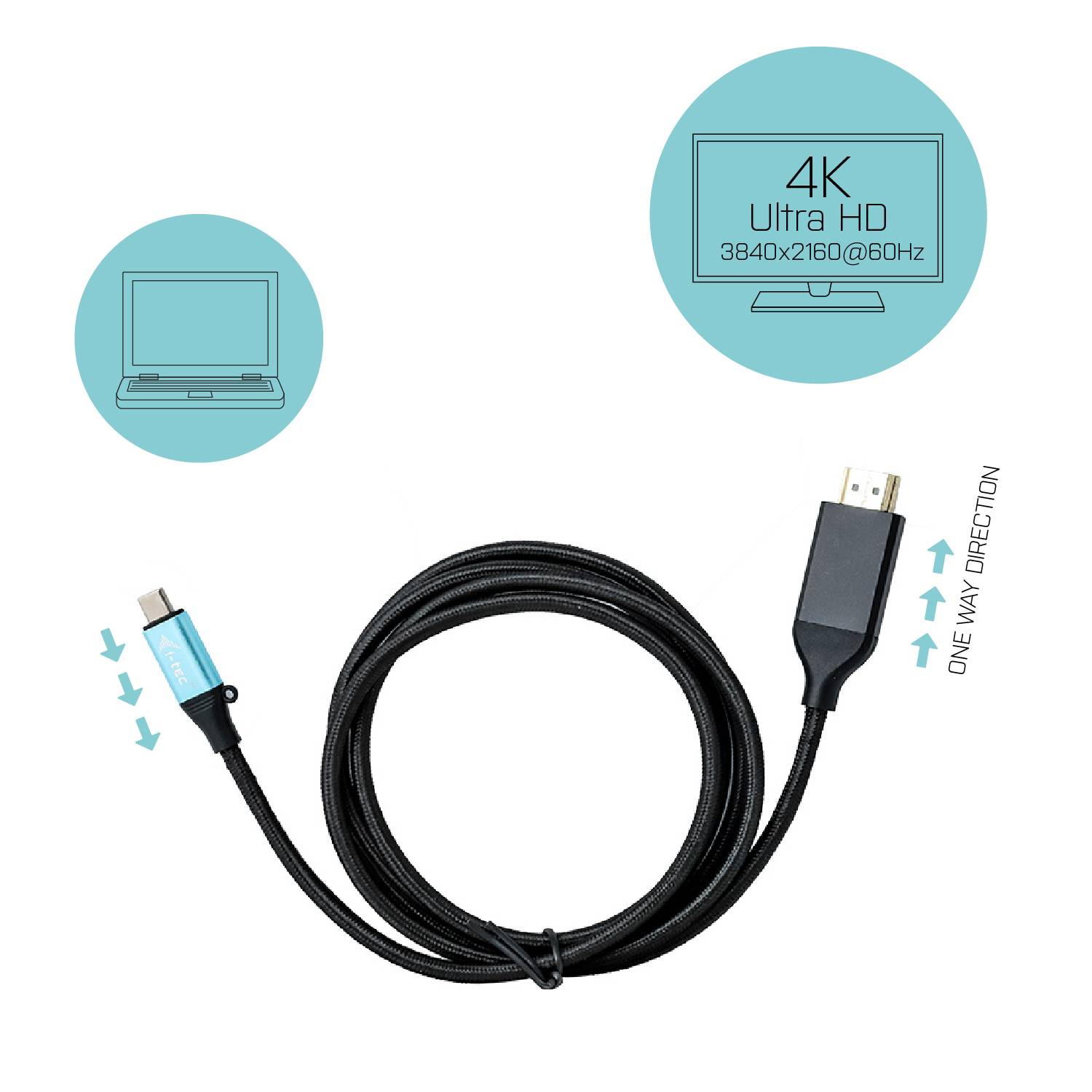 i-Tec - Video- / Audiokabel - USB-C männlich bis HDMI männlich