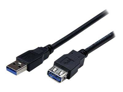 StarTech.com 2m USB 3.0 Verlängerungskabel - USB 3 Typ A auf A 2 Meter Kabel Verlängerung - Stecker/ Buchse - Schwarz - USB-Verlängerungskabel - US