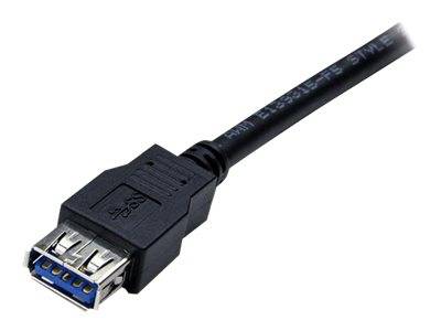 StarTech.com 2m USB 3.0 Verlängerungskabel - USB 3 Typ A auf A 2 Meter Kabel Verlängerung - Stecker/ Buchse - Schwarz - USB-Verlängerungskabel - US