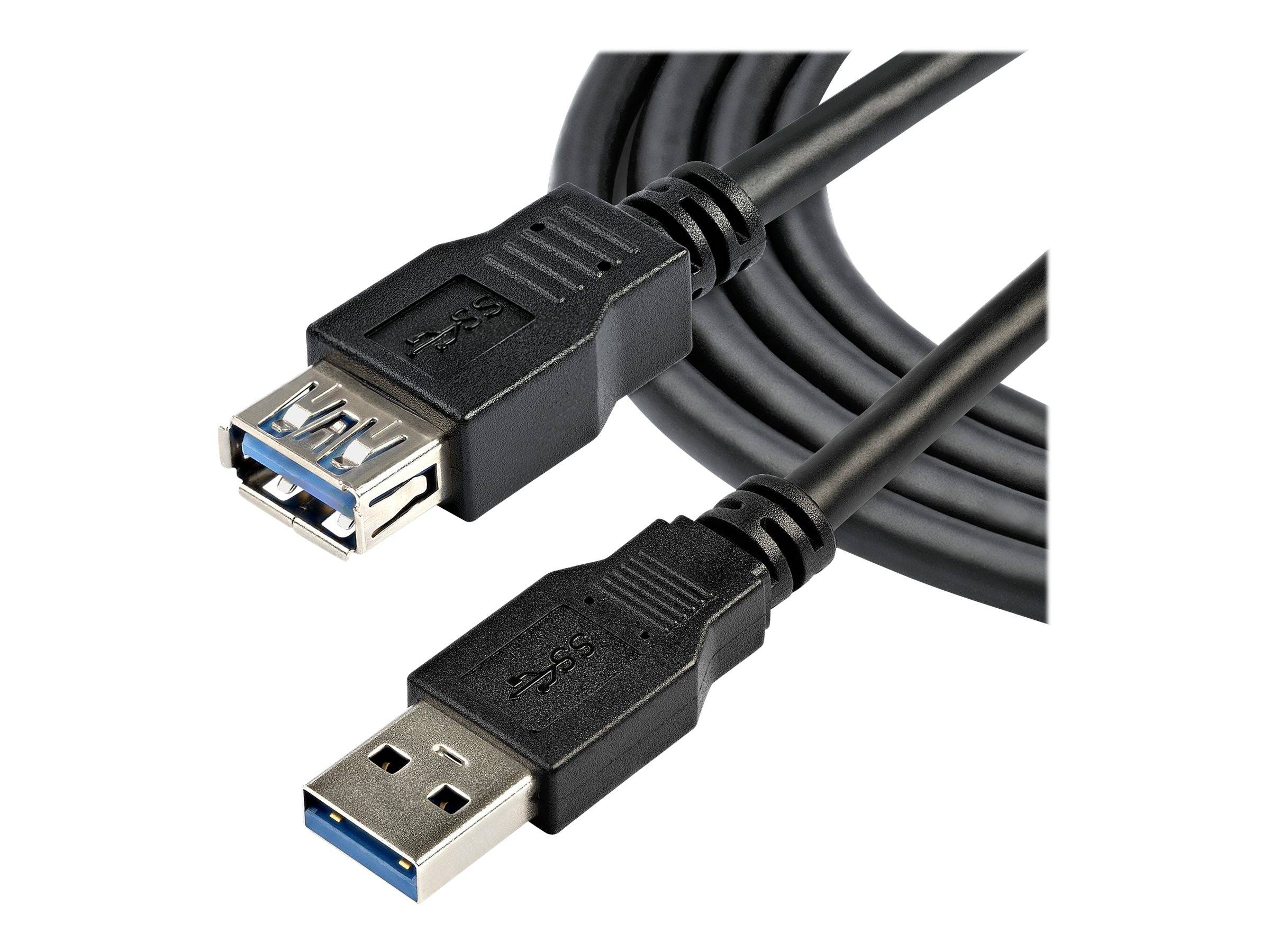 StarTech.com 2m USB 3.0 Verlängerungskabel - USB 3 Typ A auf A 2 Meter Kabel Verlängerung - Stecker/ Buchse - Schwarz -