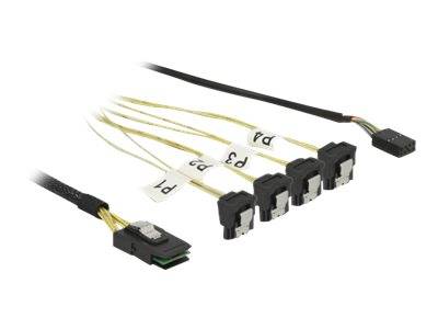 Delock - SATA- / SAS-Kabel - Mini SAS (SFF-8087) bis SATA, interne Stromversorgung, 8-polig