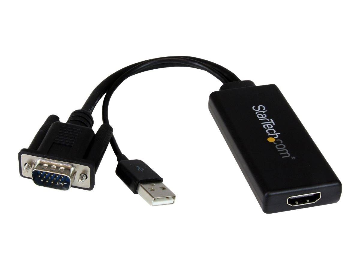 StarTech.com VGA-auf-HDMI-Adapter mit USB-Audio & -Stromversorgung - Mobiler VGA-auf-HDMI-Konverter - 1080p - Videoschnittstellen-Converter - HD-15