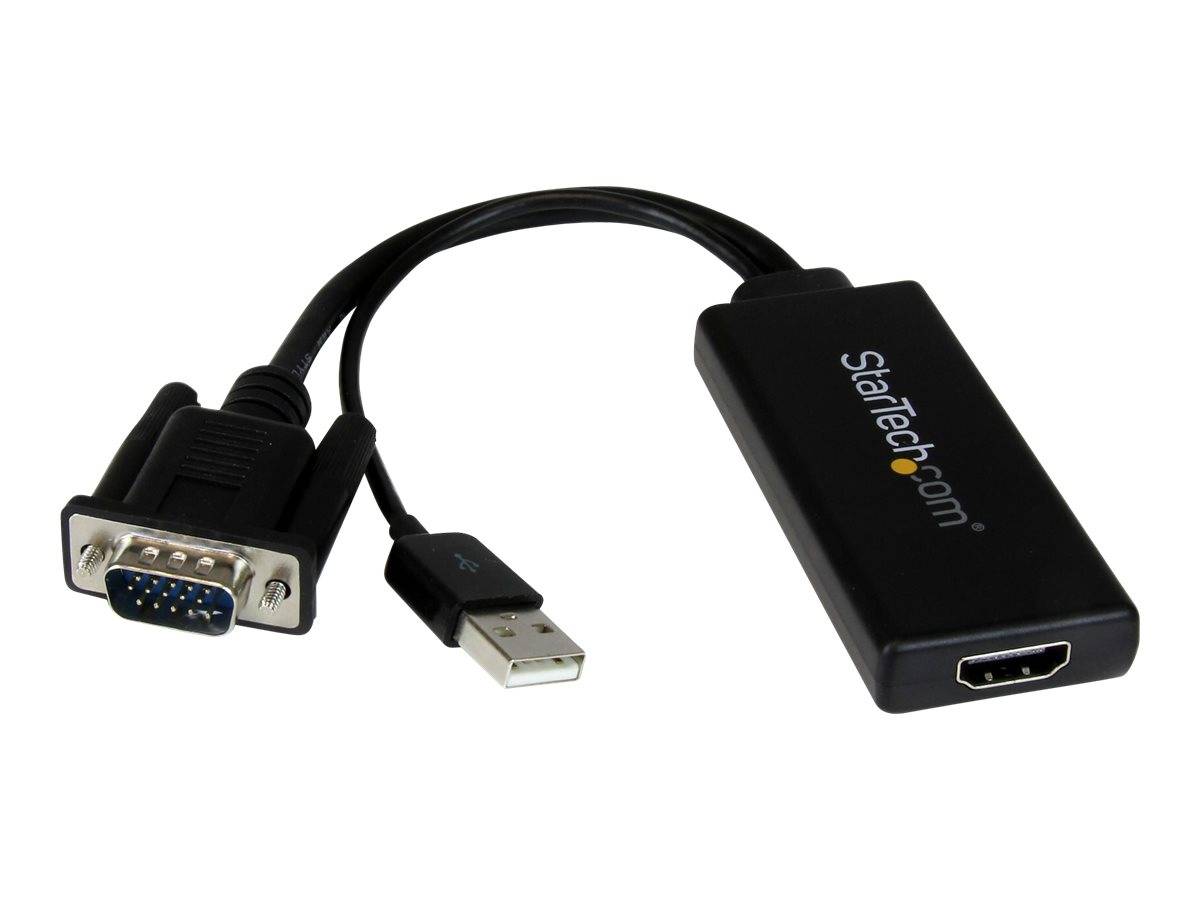 USB-zu-VGA-Adapterkabel mit einem StarTech.com-Modul, VGA-Stecker und USB-A-Stecker zum Verbinden eines Computers mit einem VGA-Display