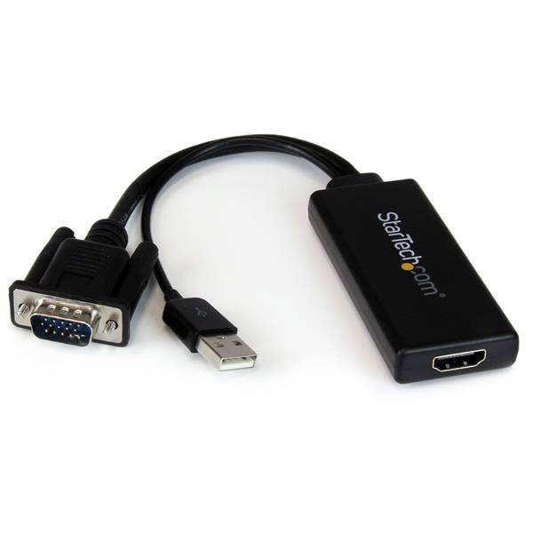 StarTech.com VGA-auf-HDMI-Adapter mit USB-Audio & -Stromversorgung - Mobiler VGA-auf-HDMI-Konverter - 1080p - Adapterkab
