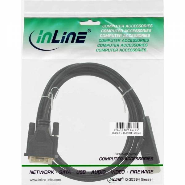 INLINE - DisplayPort zu DVI Konverter Kabel - schwarz - 0,5m