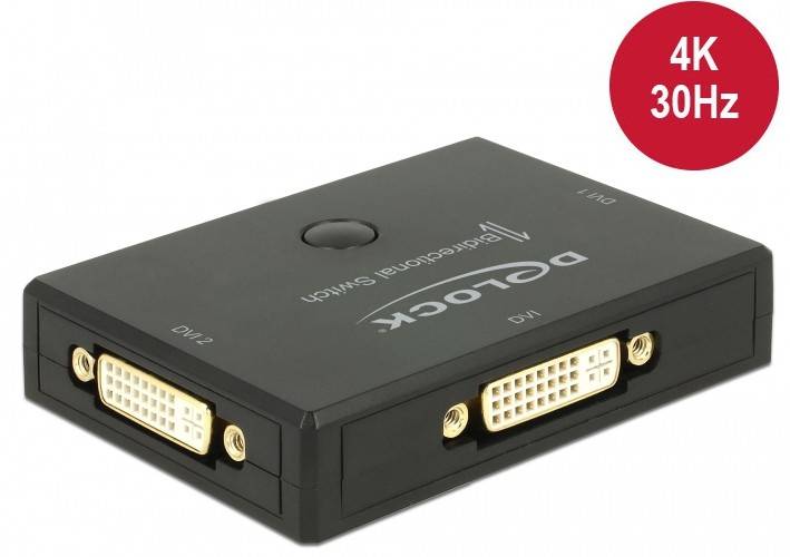 DeLock DVI 2 - 1 Switch bidirectional 4K 30 Hz