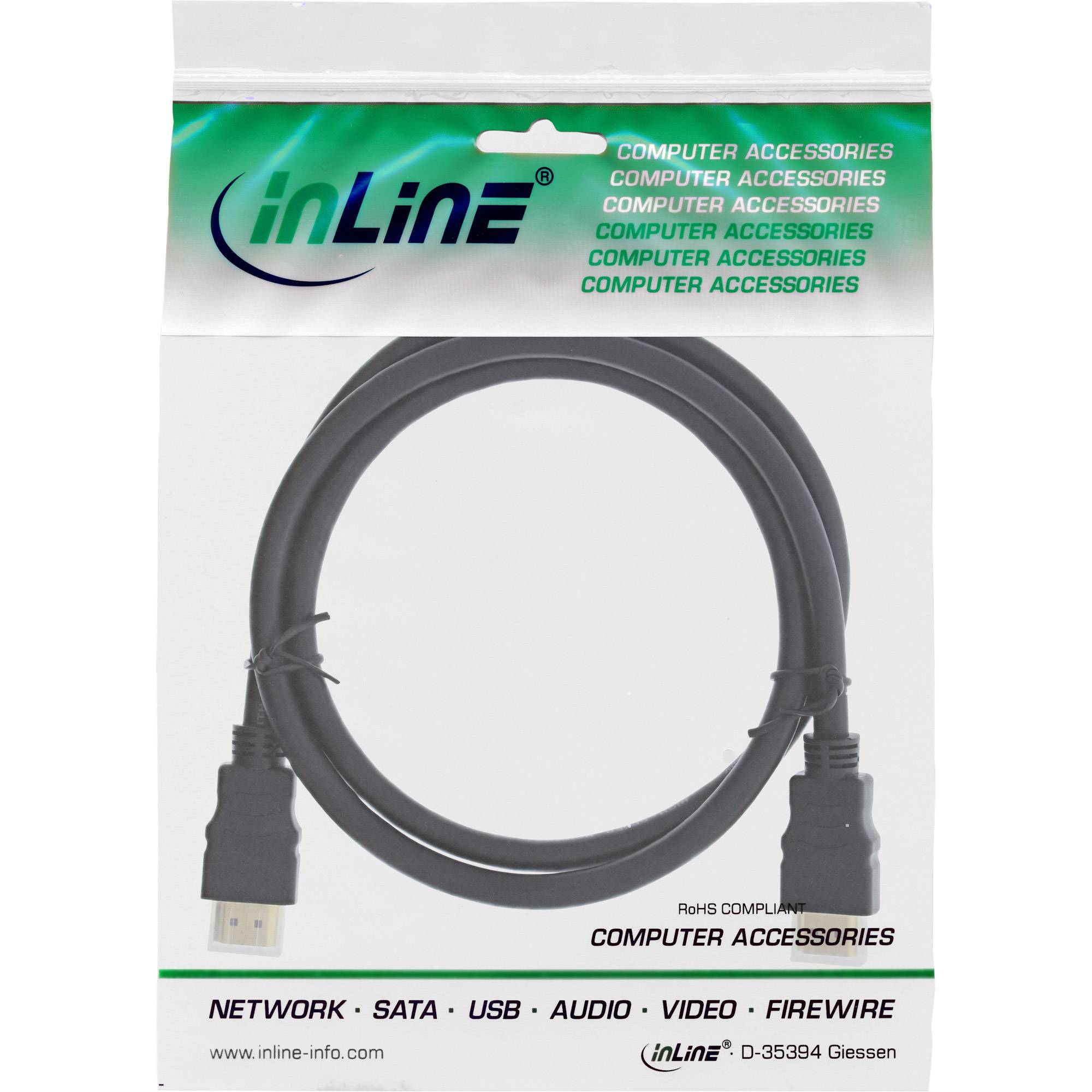 INLINE - HDMI-High Speed Kabel mit Ethernet - Premium - 4K2K - ST/ST - schwarz - 1m