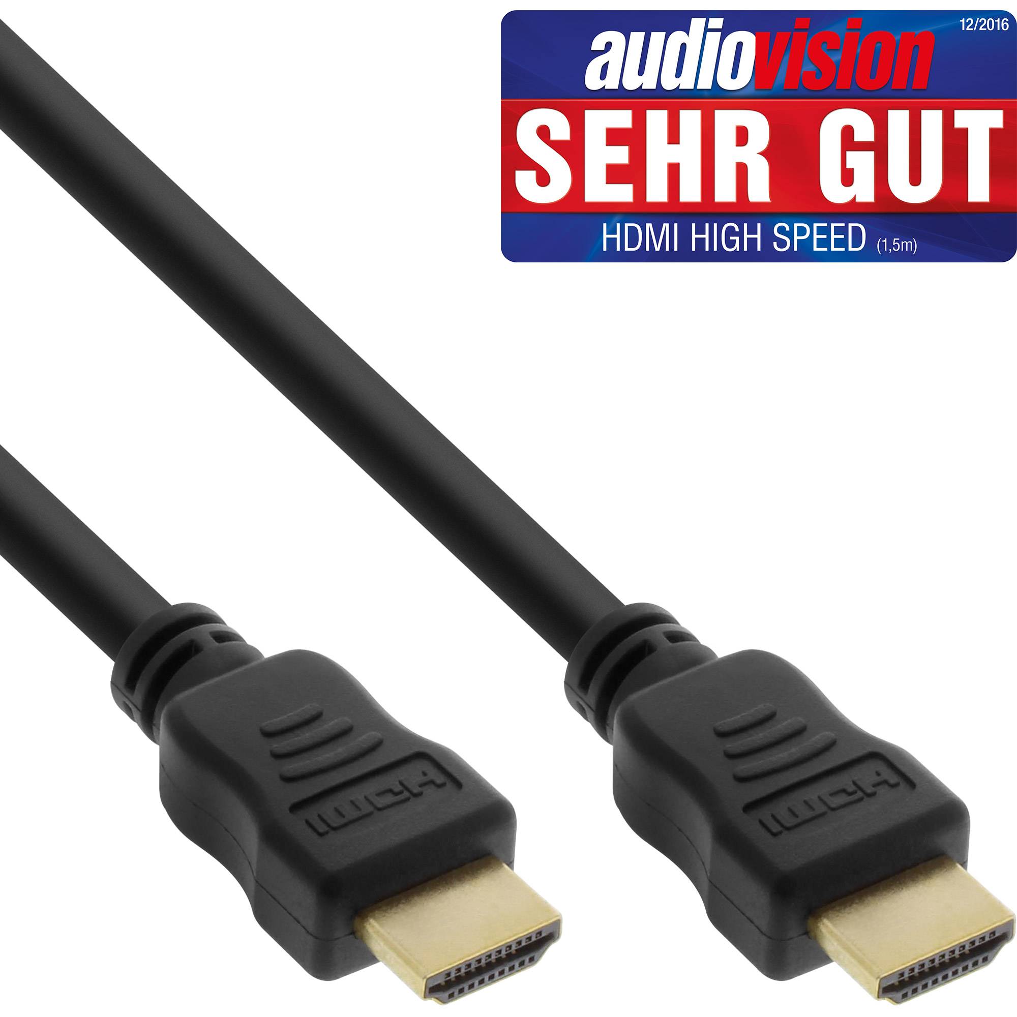 INLINE - HDMI-High Speed Kabel mit Ethernet - Premium - 4K2K - ST/ST - schwarz - 1,5m